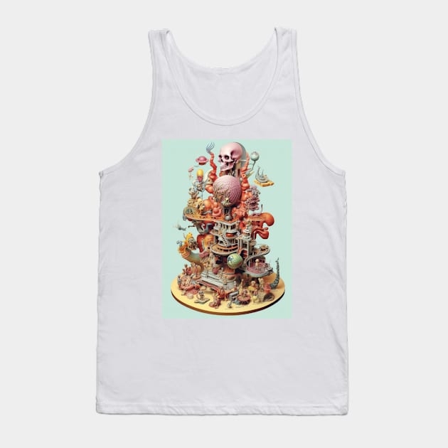 Esoteric Skull Tank Top by Tim Molloy Art